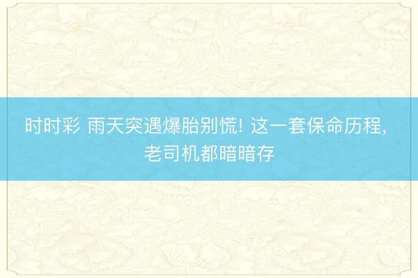 時時彩 雨天突遇爆胎別慌! 這一套保命歷程， 老司機都暗暗存